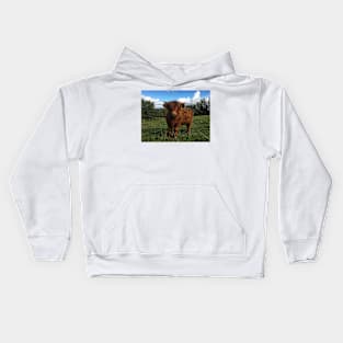 Scottish Highland Cattle Calf 2111 Kids Hoodie